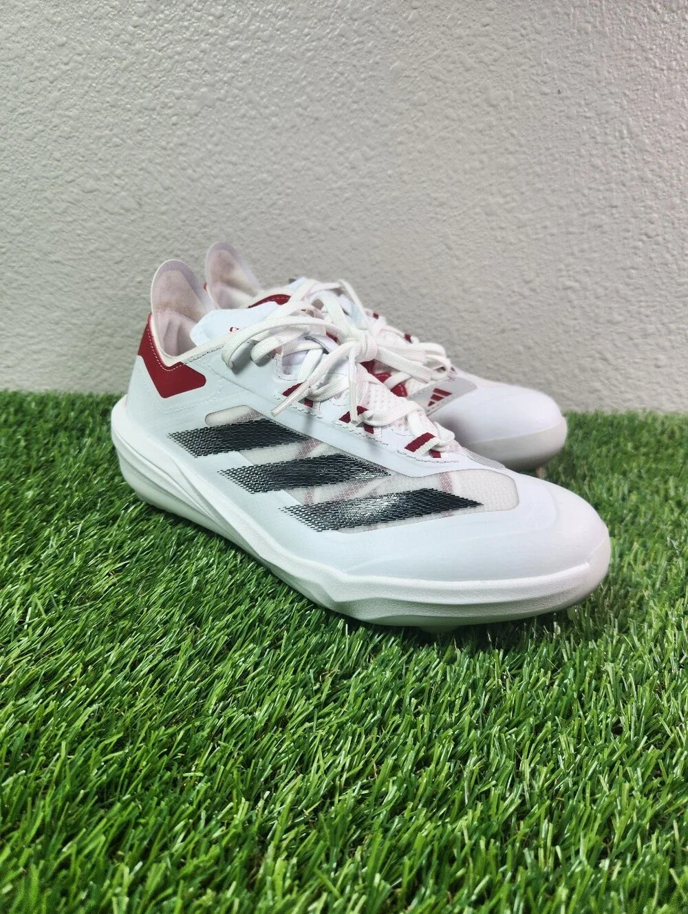 adidas Adizero Impact Baseball Cleats White Black Power Red Men Size 6.5/ IF8500 - Picture 5 of 10